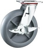 Circle Brand 8" Rubber Swivel Locking Wheel Caster (swivel w/ lock)